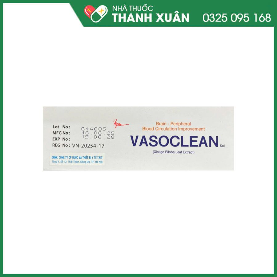 Vasoclean Sol thuốc điều trị các rối loạn tuần hoàn, sa sút trí tuệ, di chứng do tai biến mạch máu não
